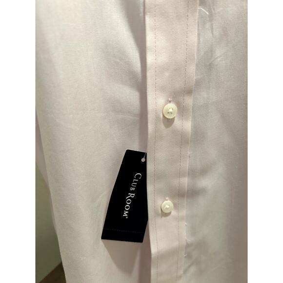 Club Room Mens Regular Fit Performance Shirt Pink Neck 15.5 Sleeve 32/33 Cotton - Picture 3 of 6